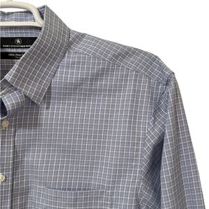 Hart Schaffner Marx Men’s Plaid Long Leeve Pima Cotton Button Down neck 17